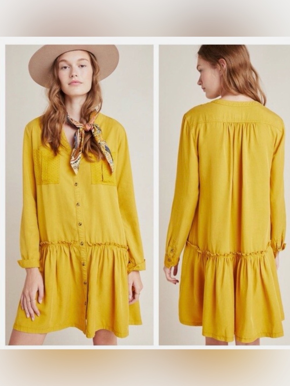 Maeve by Anthropologie Marlie Button-Front Tunic dress size 6